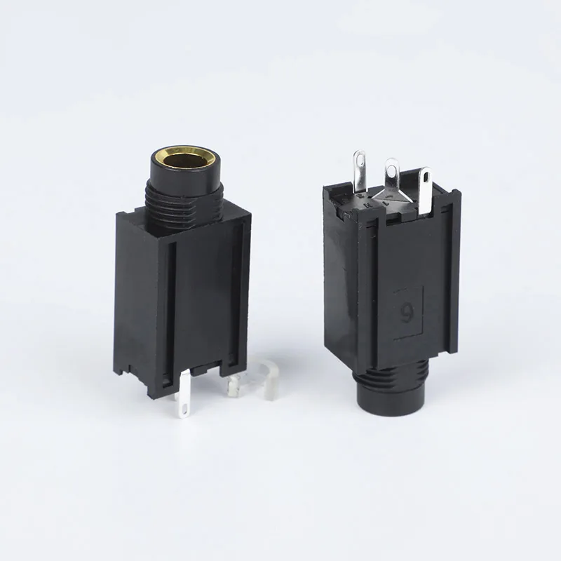 6.35mm 3 pin audio jack socket PCB mount