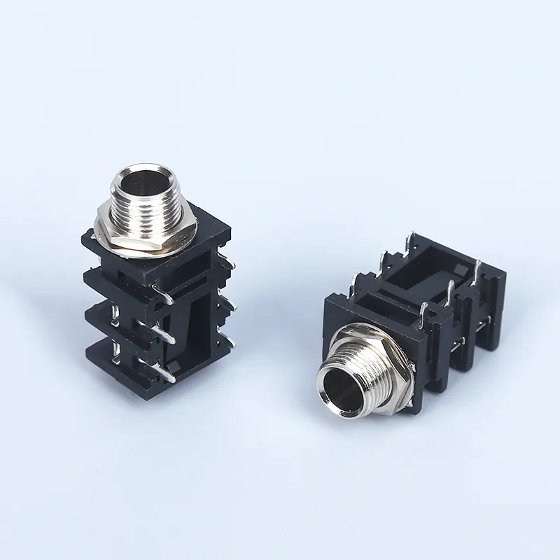 6.35mm 6 pin audio phone jack PCB mount socket