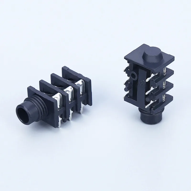 6.35mm 6 pin vertical headphone jack PCB mount socket