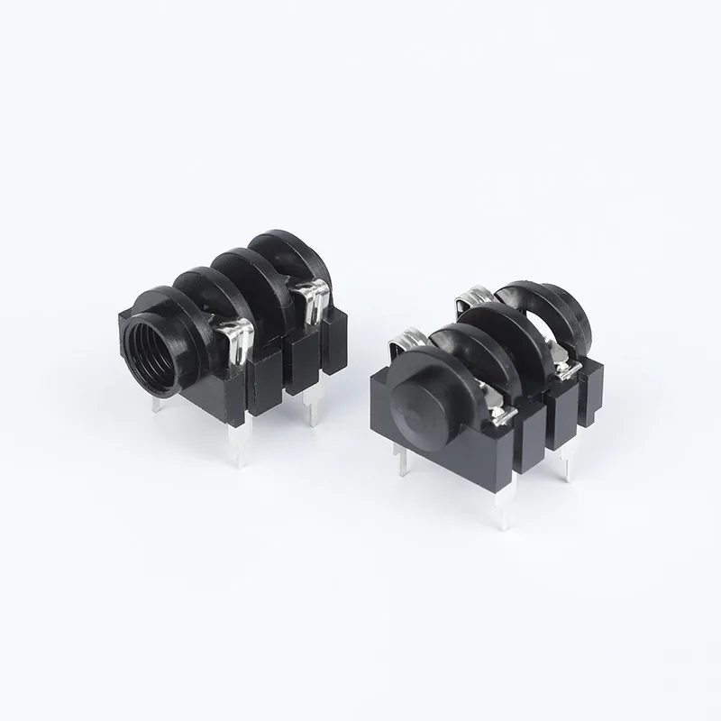 6.35mm 4 pin headphone jack PCB mount socket