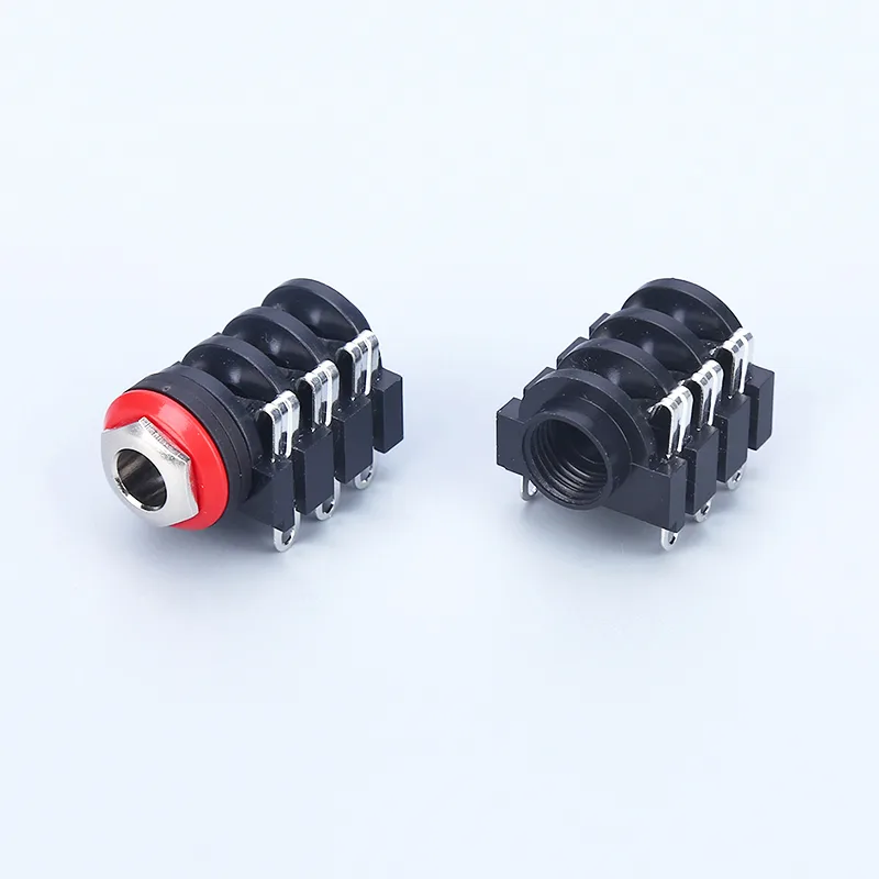 6.35mm 6 pin headphone jack PCB mount dual switch socket