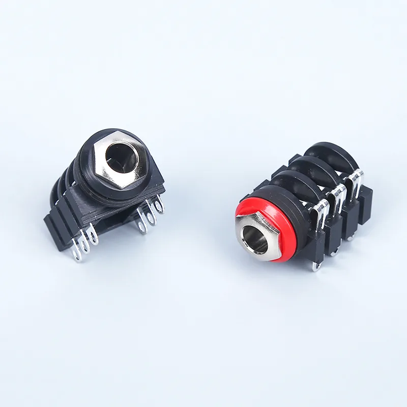 6.35mm 6 pin headphone jack PCB mount dual switch socket