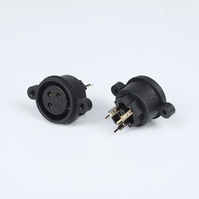 3 pin XLR female compact panel mount connector socket