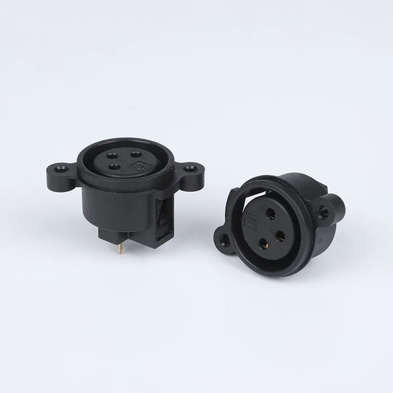 3 pin XLR female compact panel mount connector socket