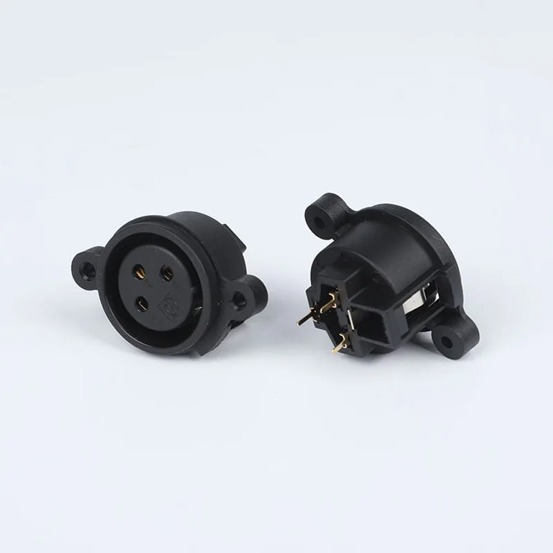 3 pin XLR female compact panel mount connector socket