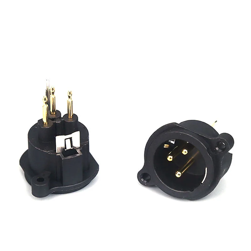 3 pin XLR male panel mount plastic audio connector