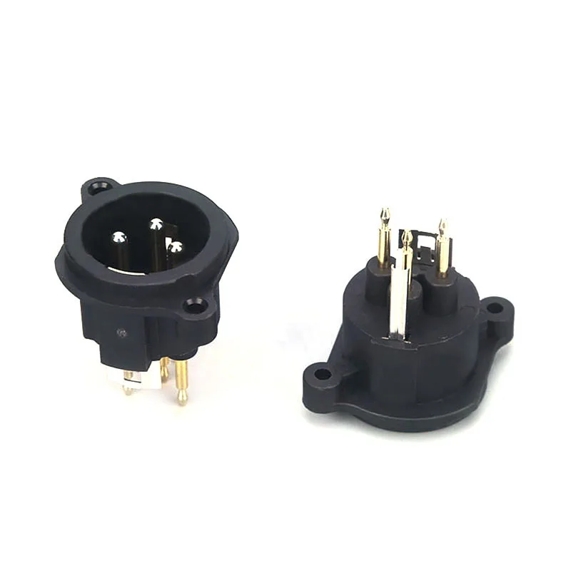 3 pin XLR male panel mount plastic audio connector