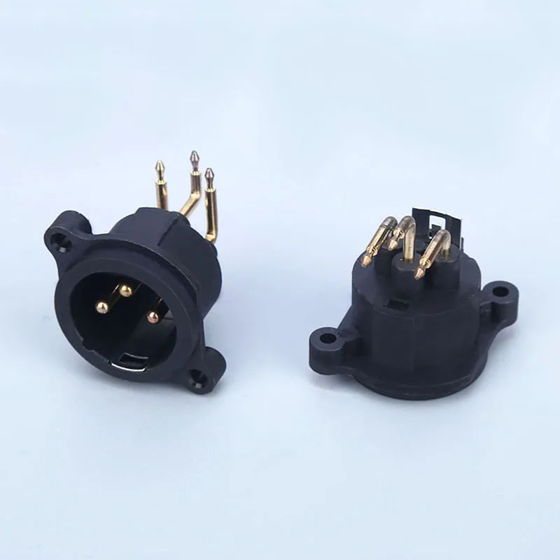 3 pin XLR male panel mount standard audio connector