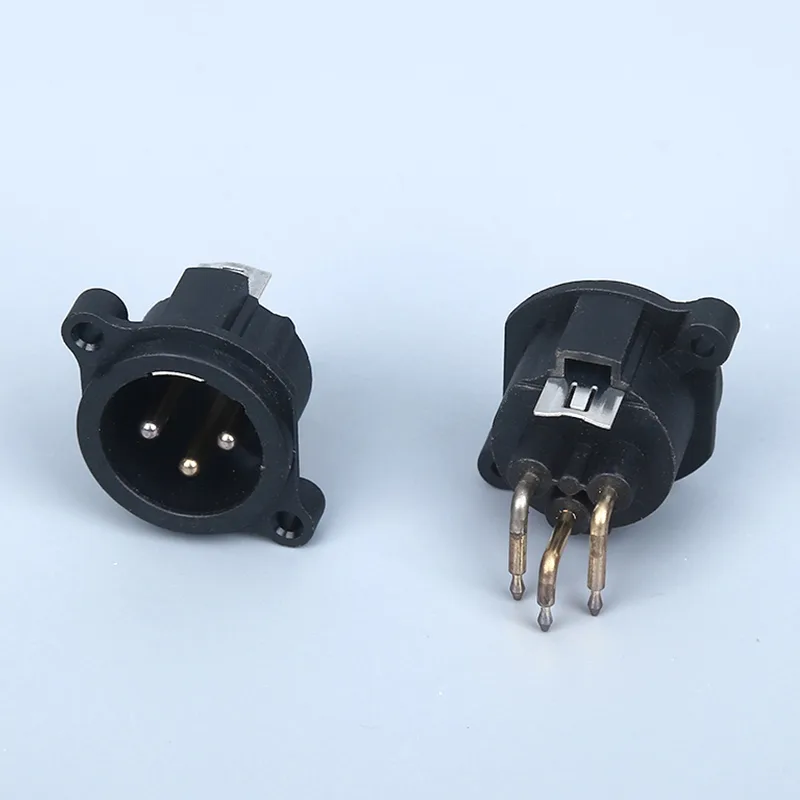 CT3-03M 3 Pin XLR Male Panel Mount Connector Standard Chassis Plug Audio Output Connector
