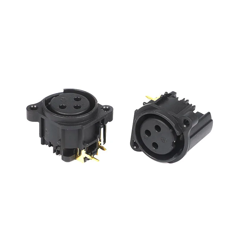 3 pin XLR female panel mount standard audio connector