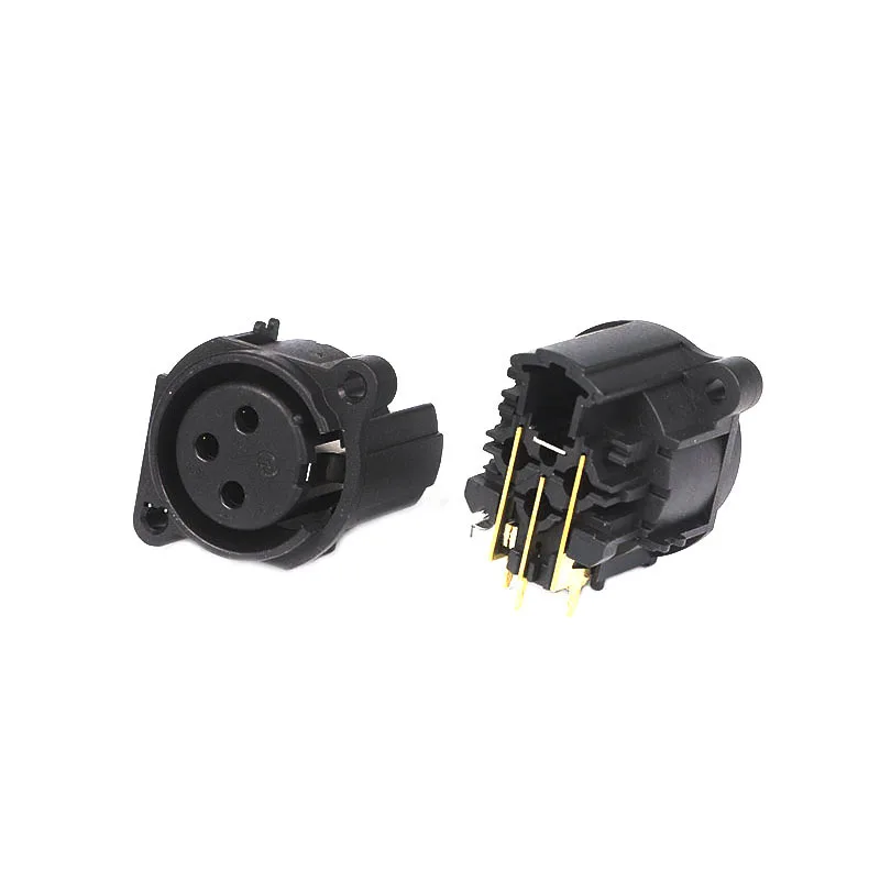 3 pin XLR female panel mount standard audio connector
