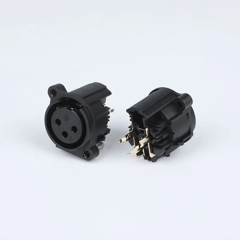 3 pin XLR female panel mount insulated audio connector
