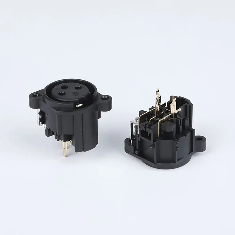 CT3-04HF 3 Pin XLR Female Panel Mount Connector Insulated Chassis Socket Audio Input Connector