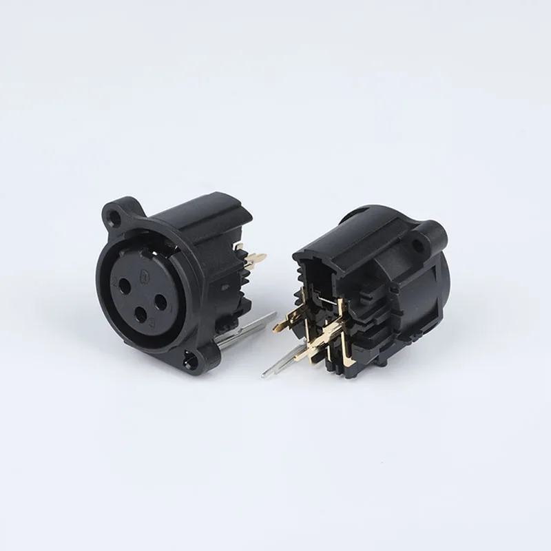 CT3-04HFB 3 Pin XLR Female Panel Mount Connector Reinforced Insulated Chassis Socket Audio Input Connector
