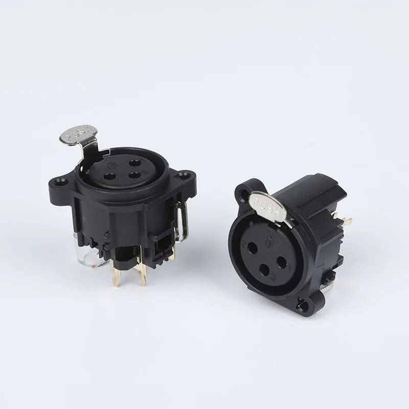 3 pin XLR female panel mount compact insulated connector