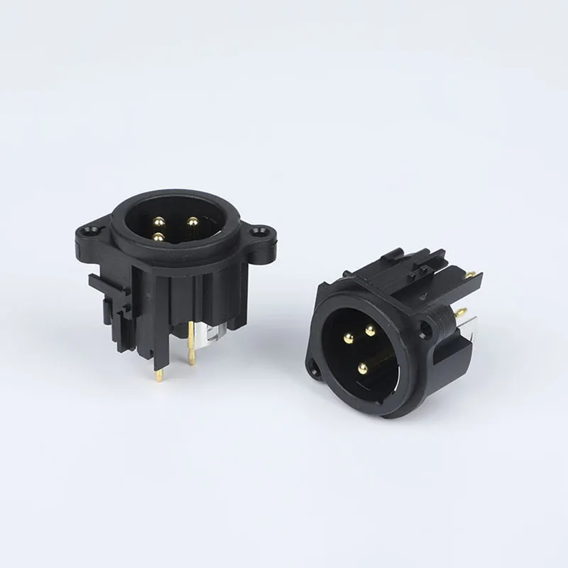 3 pin XLR male PCB panel mount audio connector