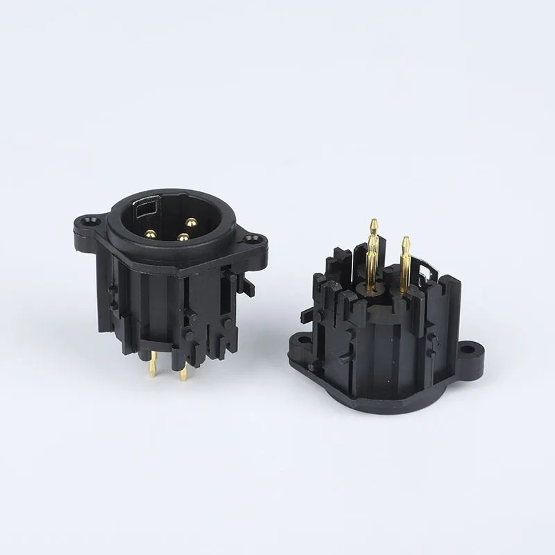 3 pin XLR male PCB panel mount audio connector