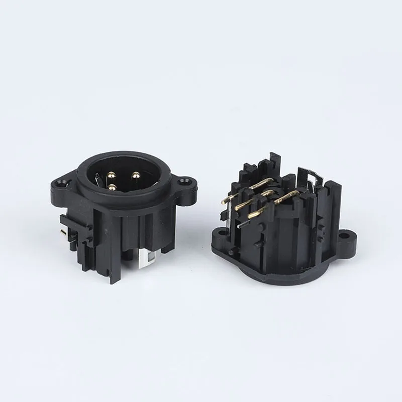 CT3-05M-01 3 Pin XLR Male Panel Mount Connector Standard Chassis Plug Audio Output Connector
