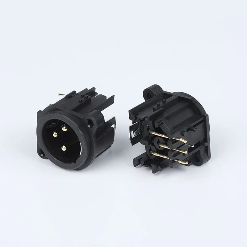 CT3-05M-01B 3 Pin XLR Male Panel Mount Connector Standard Chassis Plug Audio Output Connector
