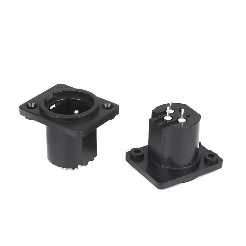 CT3-06HMA 3 Pin XLR Male Panel Mount Connector Metal Chassis Plug Audio Output Connector