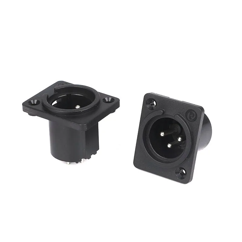 3 pin XLR male panel mount plastic audio connector
