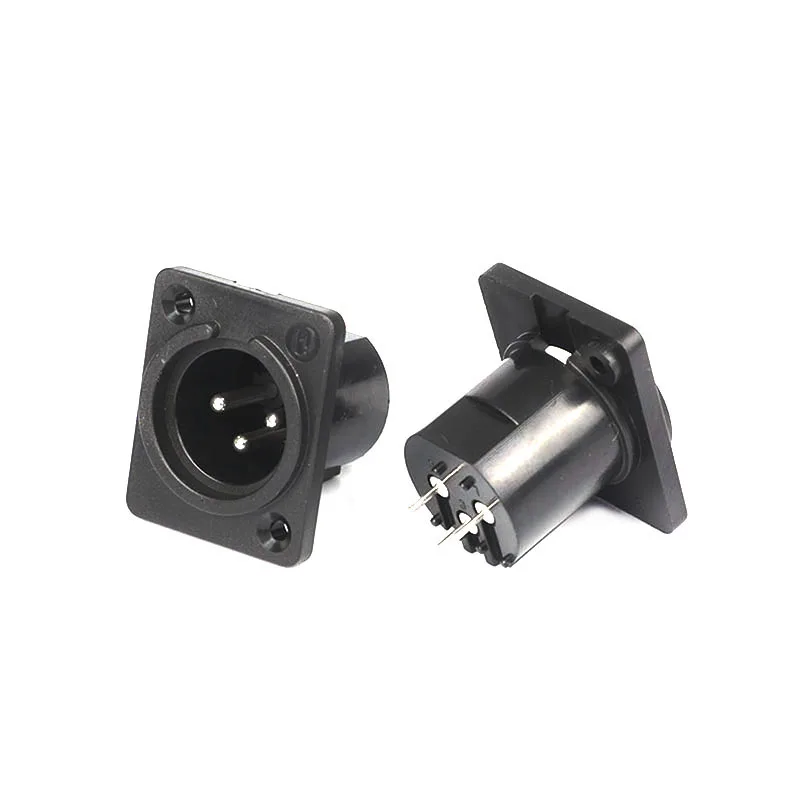 3 pin XLR male panel mount plastic audio connector