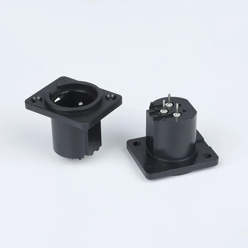 3 pin XLR female panel mount metal audio input connector