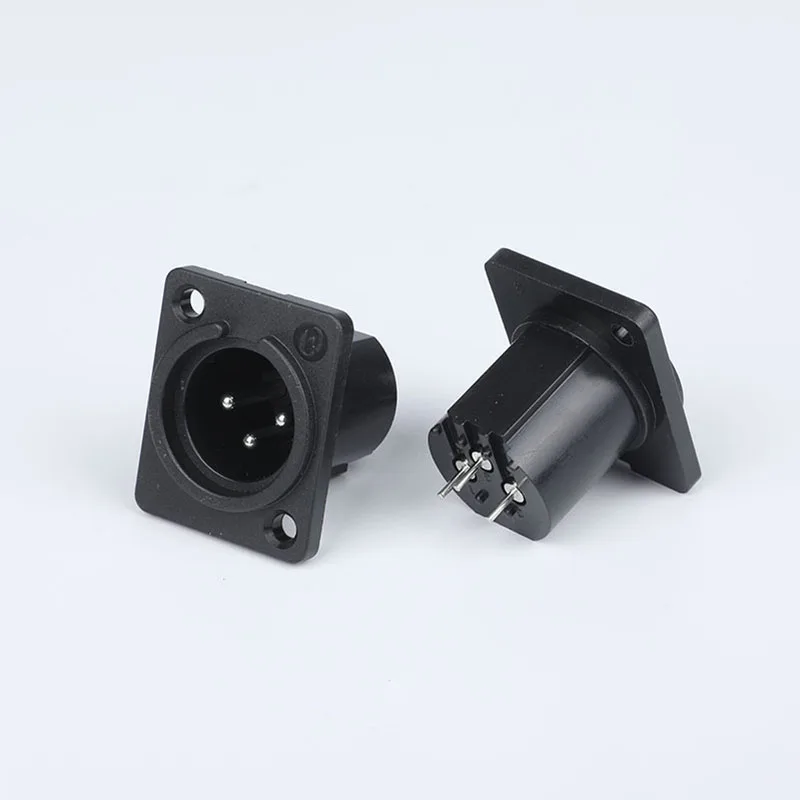 CT3-06HMB 3 Pin XLR Female Panel Mount Connector Metal Chassis Socket Audio Input Connector