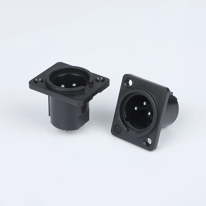3 pin XLR female panel mount metal audio input connector