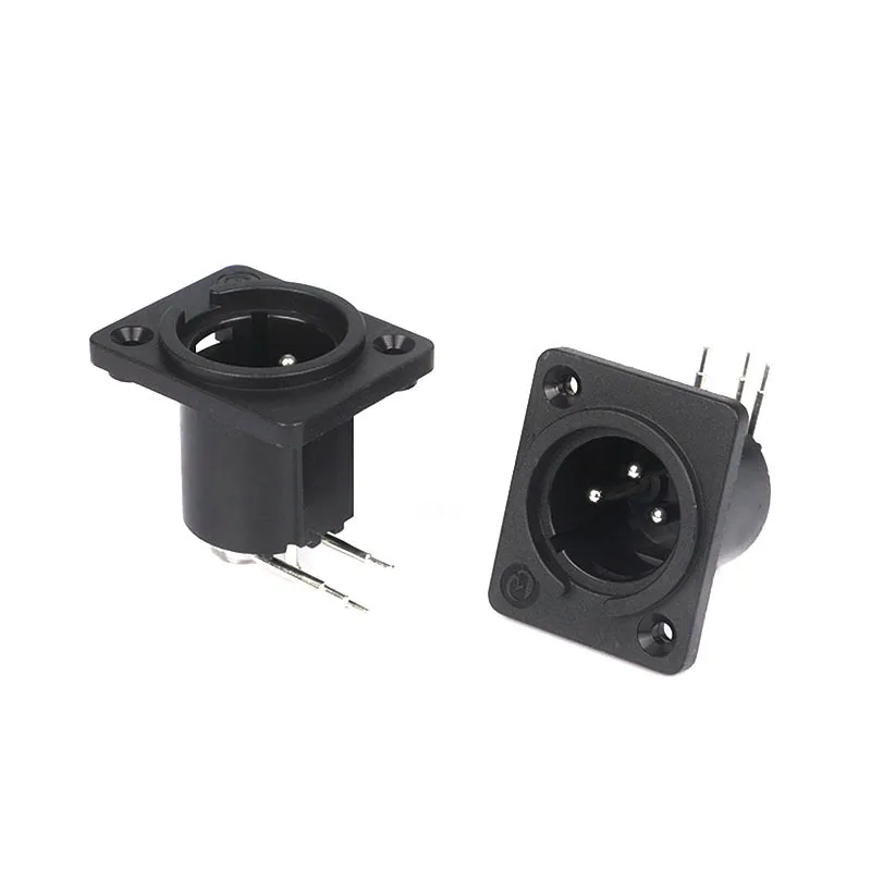 3 pin XLR male panel mount metal audio output connector