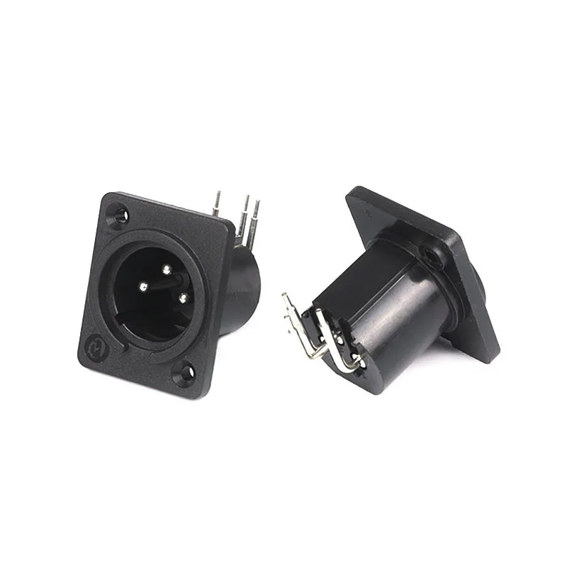 CT3-06MA 3 Pin XLR Male Panel Mount Connector Metal Chassis Plug Audio Output Connector