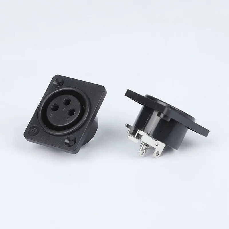 3 pin XLR vertical PCB mount female connector socket