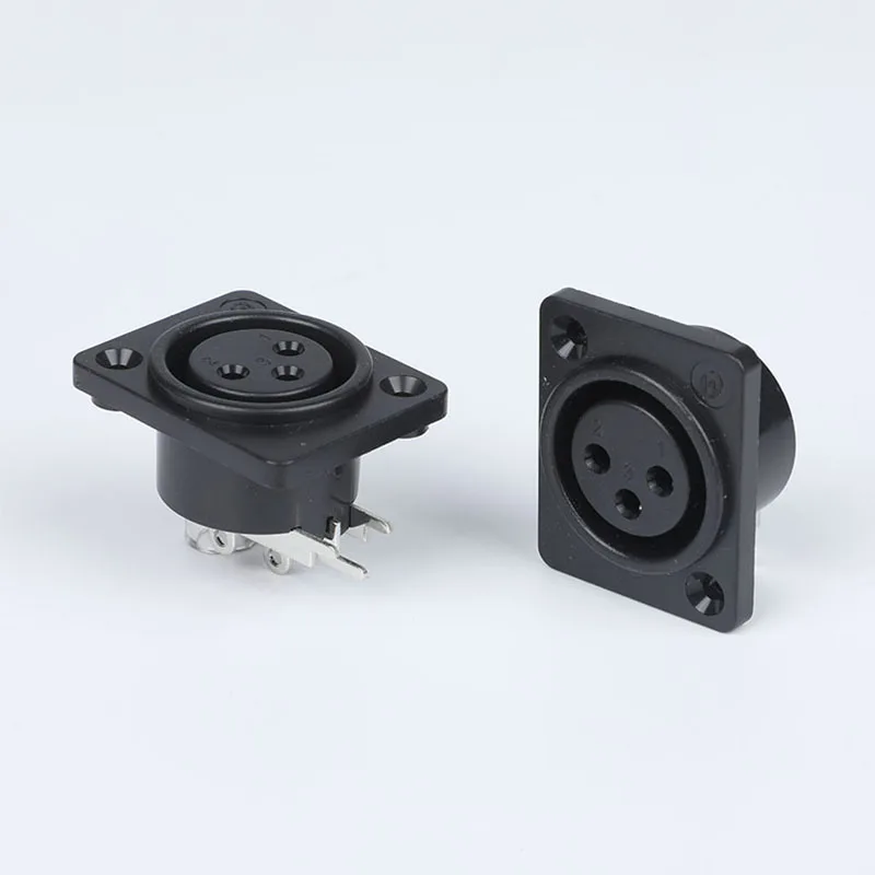 3 pin XLR vertical PCB mount female connector socket