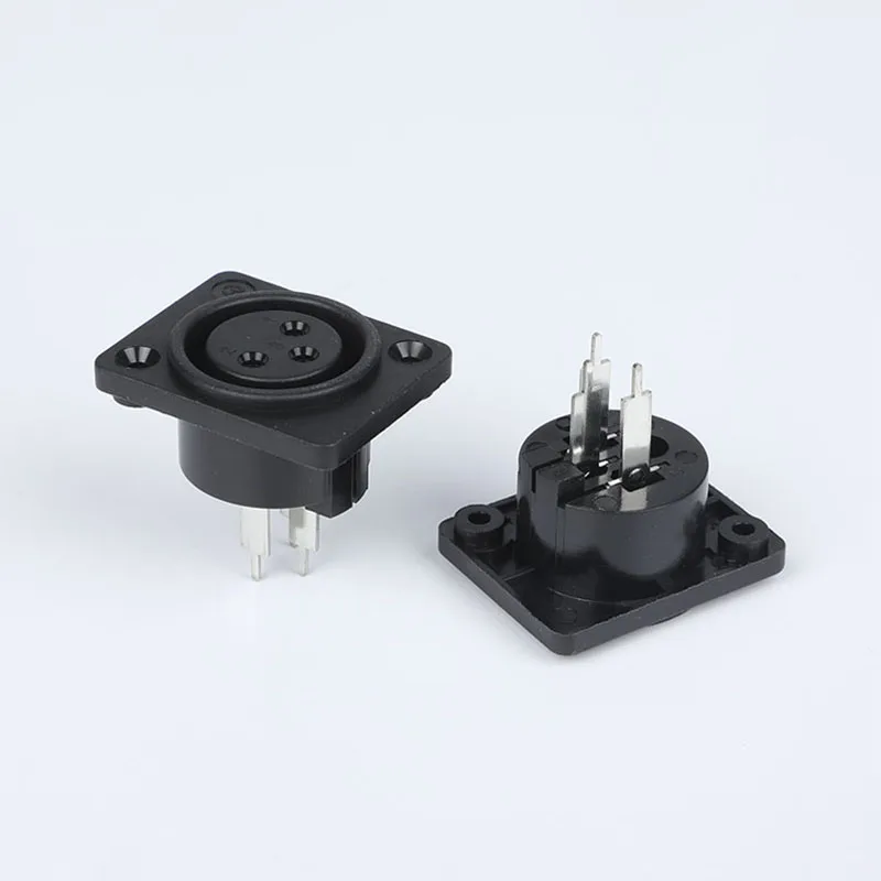 CT3-07HF 3 Pin XLR Female Panel Mount Connector Right Angle PCB Socket Audio Connector