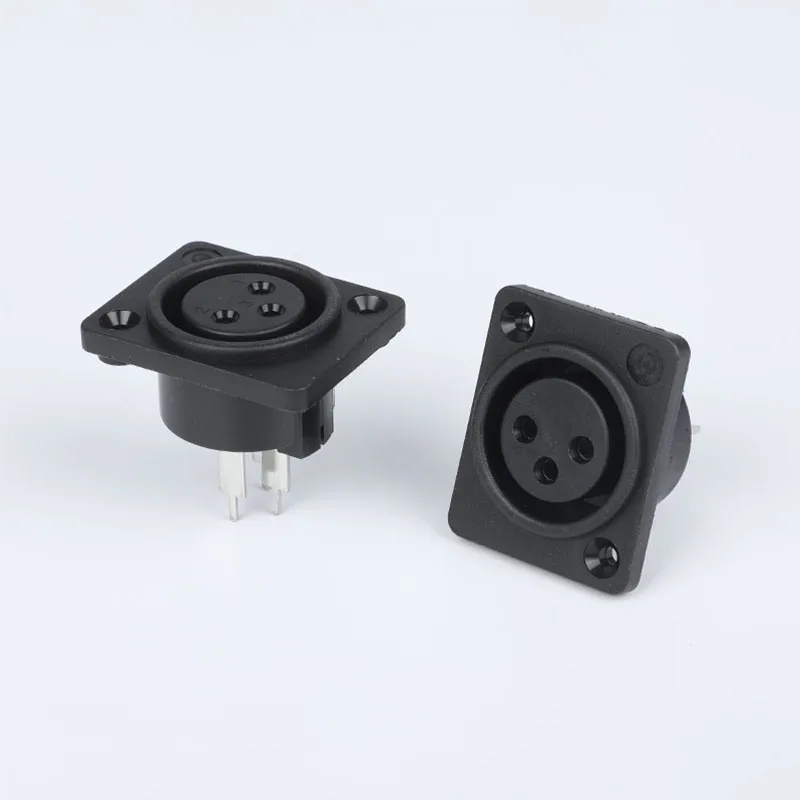 3 pin XLR right angle PCB mount female connector socket