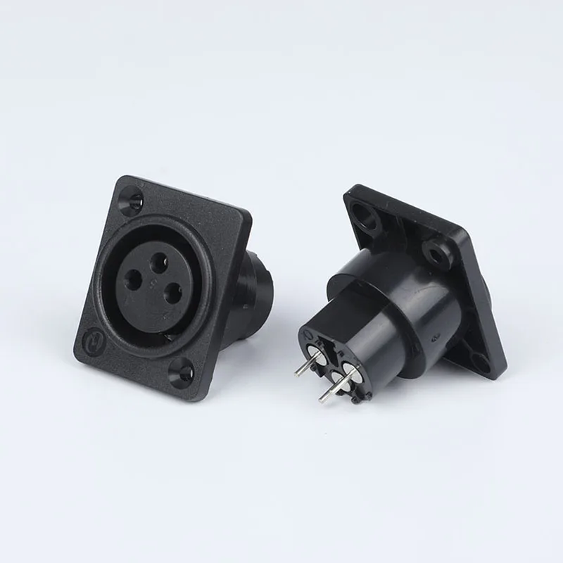 CT3-08HFA 3 Pin XLR Panel Mount Connector Female Charging Socket DC Power Input Connector