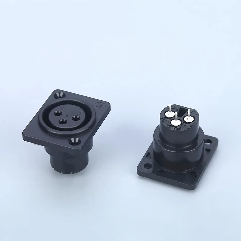 CT3-08HFC 3 Pin XLR Panel Mount Connector Female Charging Socket Power Input Connector