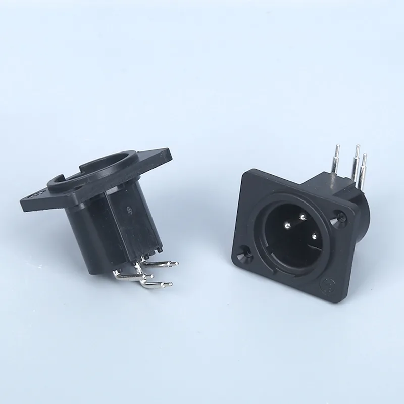 3 pin XLR male panel mount metal audio output connector