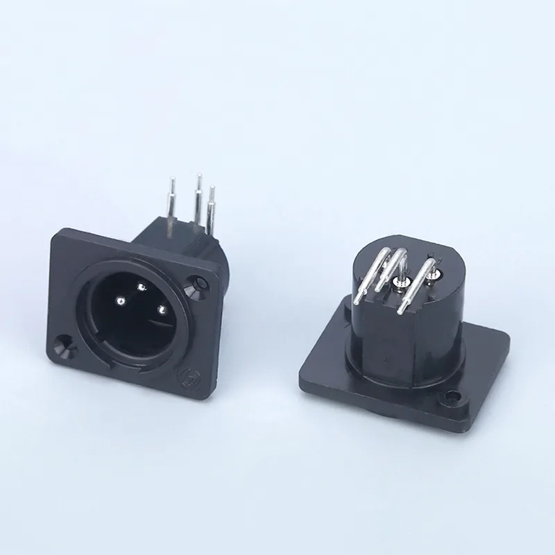 3 pin XLR male panel mount metal audio output connector