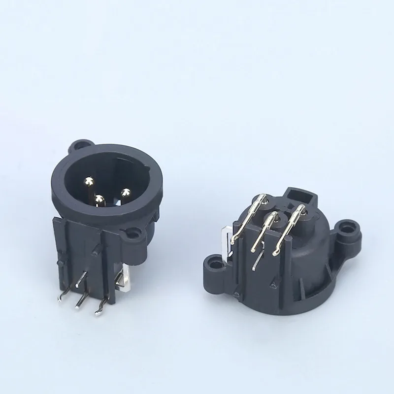 CT3-13W 3 Pin XLR Female Panel Mount Connector Metal Wide Flange Chassis Socket Audio Connector