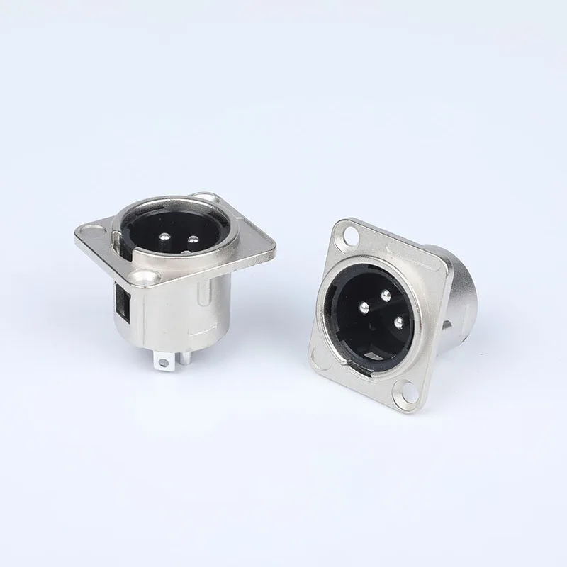 3 pin XLR female panel mount D size metal chassis connector