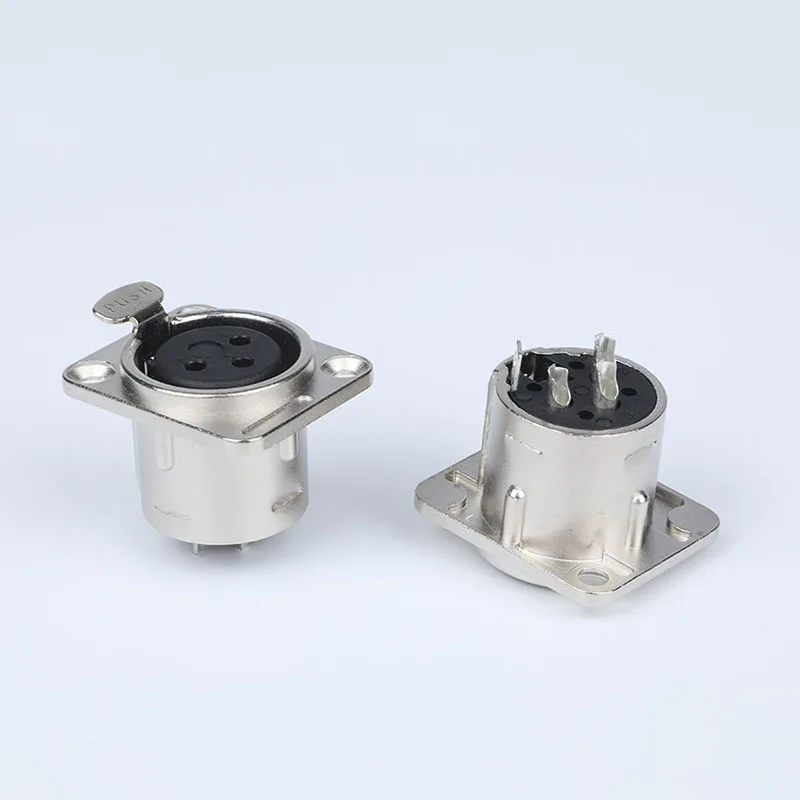 CT3-19 3 Pin XLR Female Panel Mount Connector Metal Chassis Socket Audio Connector