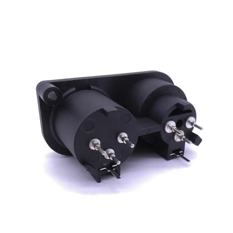 dual 3 pin XLR compact panel mount female connector