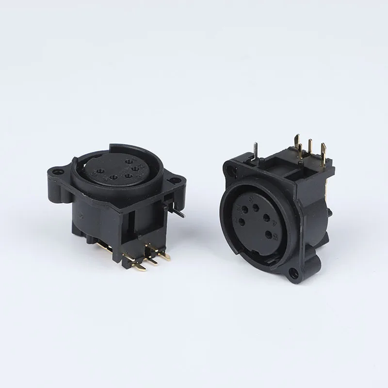 5 pin XLR vertical PCB mount female connector socket