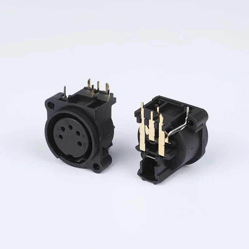 5 pin XLR vertical PCB mount female connector socket