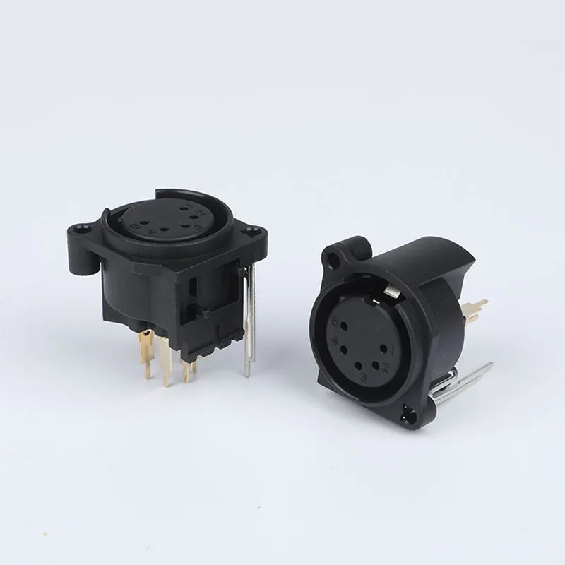 5 pin XLR right angle PCB mount female connector