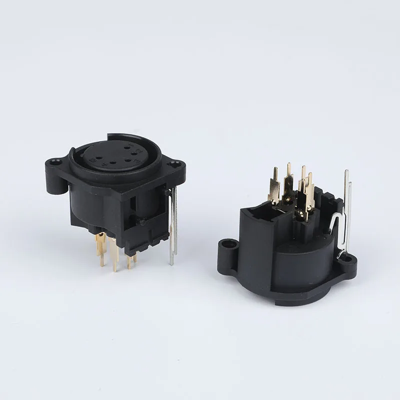 5 pin XLR right angle PCB mount female connector