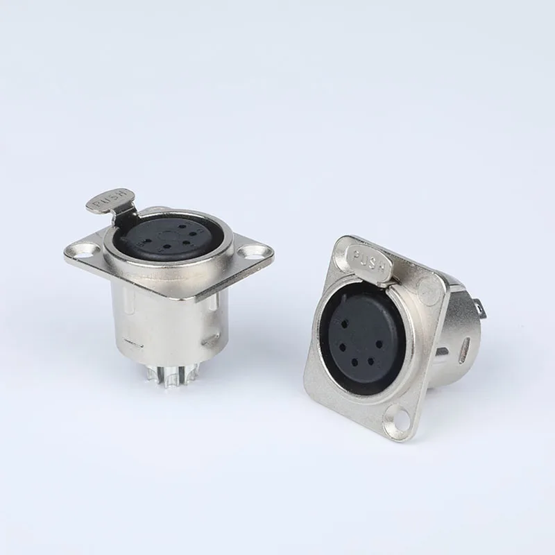 5 pin XLR female panel mount DMX chassis socket connector