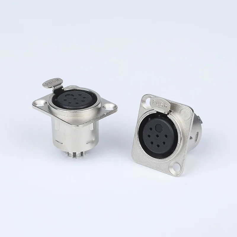 7 pin XLR female panel mount metal chassis socket connector