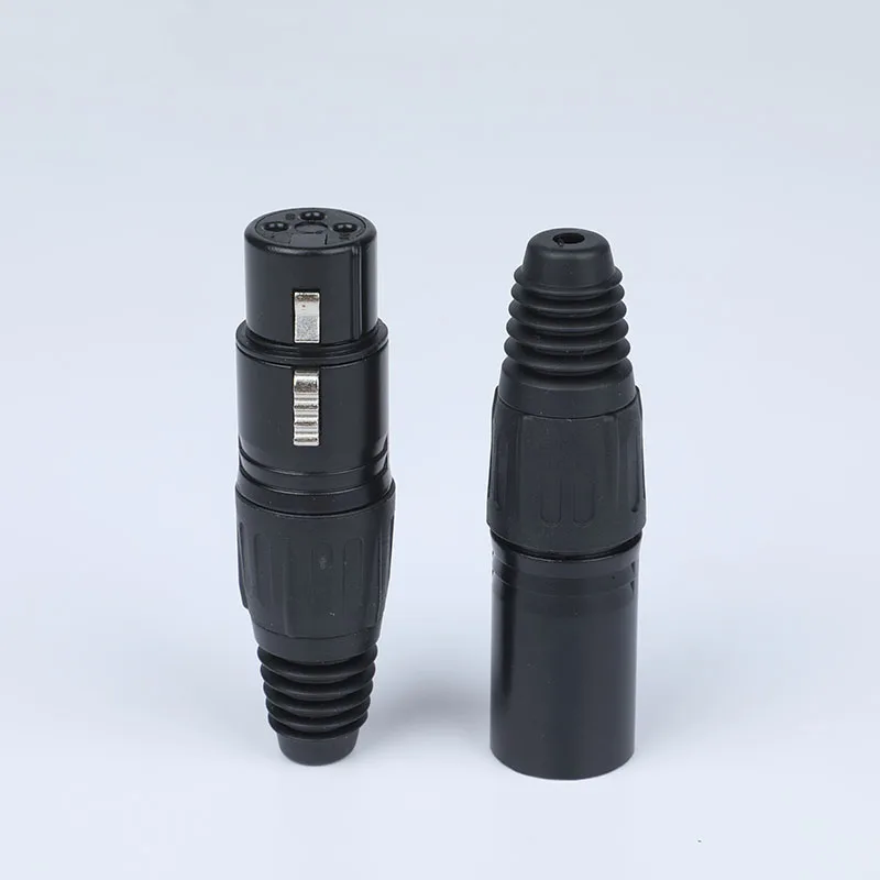 3 pin XLR black male female connector NC3FX-B NC3MX-B